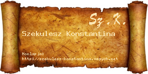 Szekulesz Konstantina névjegykártya